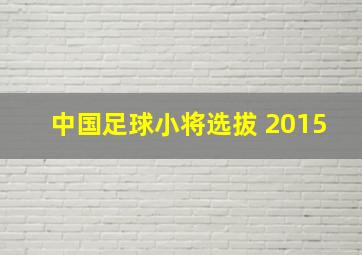 中国足球小将选拔 2015